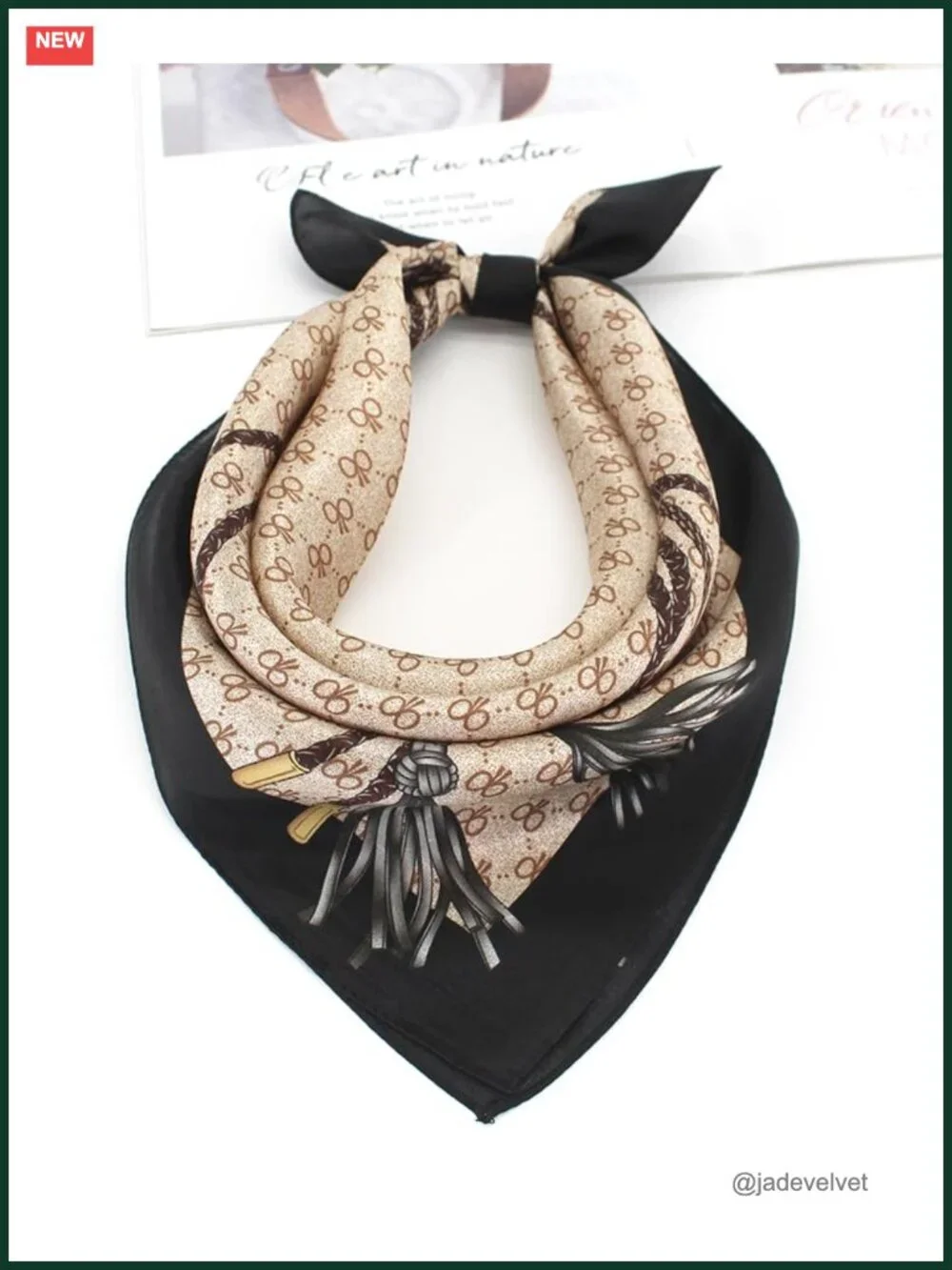 100% Mulberry Silk Digital Printed Small Square Scarf Neckerchief Lightweight